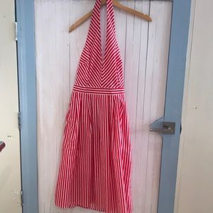 Halter top red and white striped dress!
